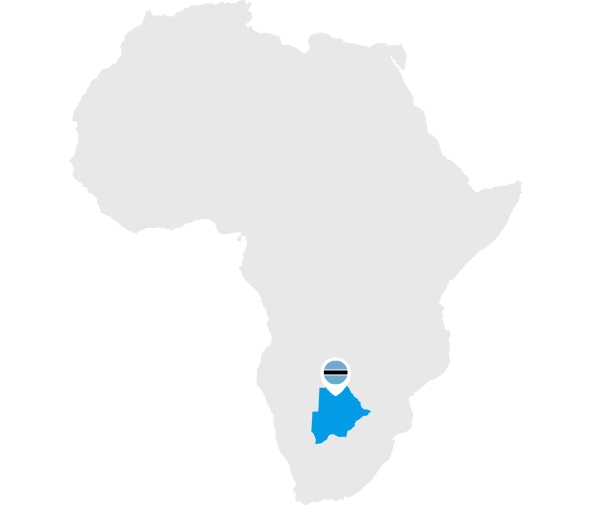 KOPO home services coverage map of Botswana