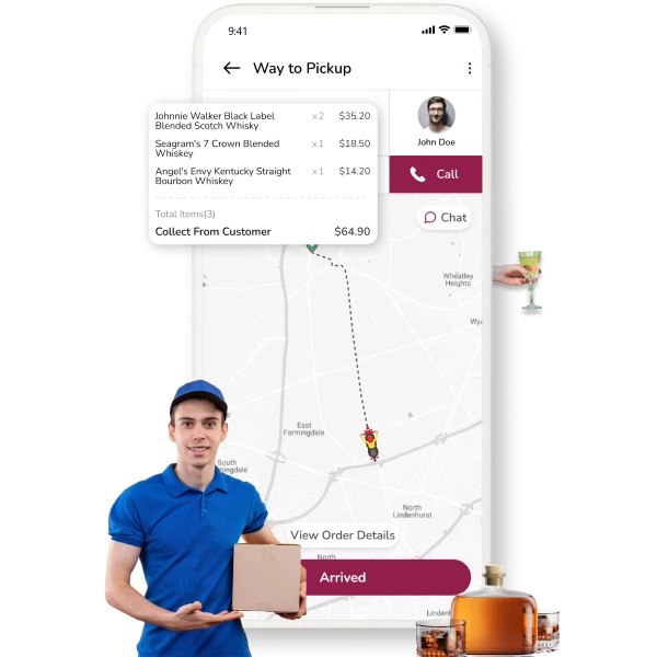 alcohol delivery app solutions - driver app