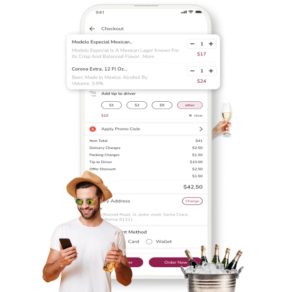 alcohol delivery app solutions - user app