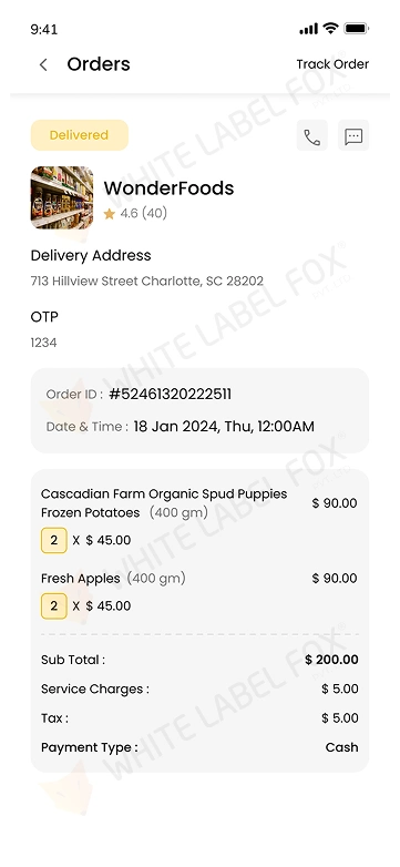 customer app - cart & checkout