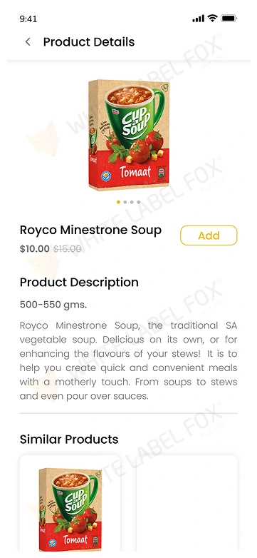 customer app - product details