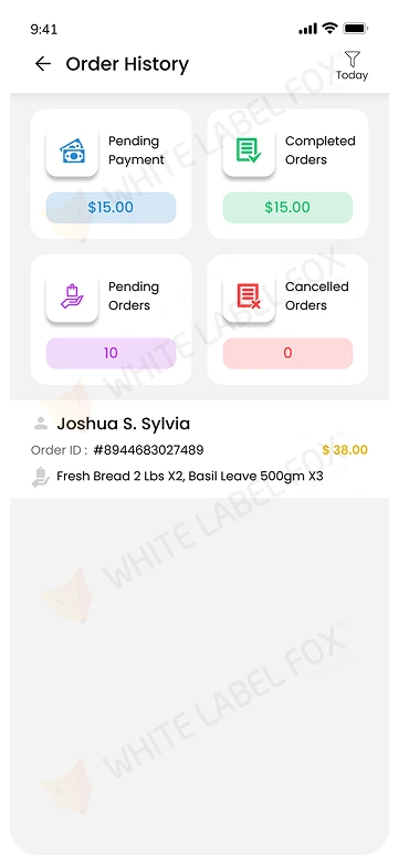 driver app - order history