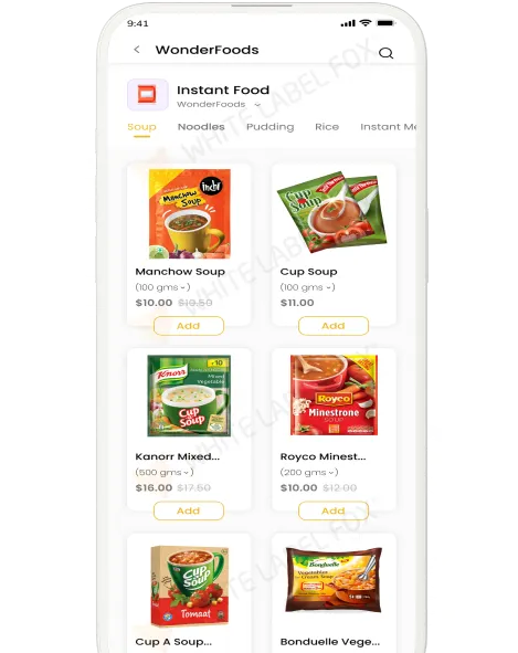 grocery app product list