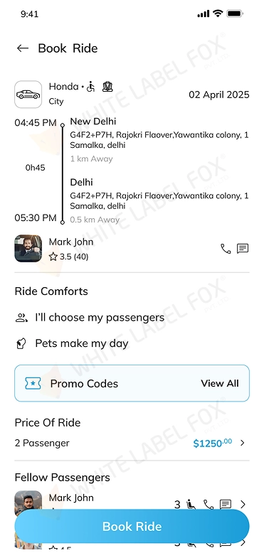 find ride - conform booking
