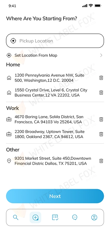 offer ride - user dashboard