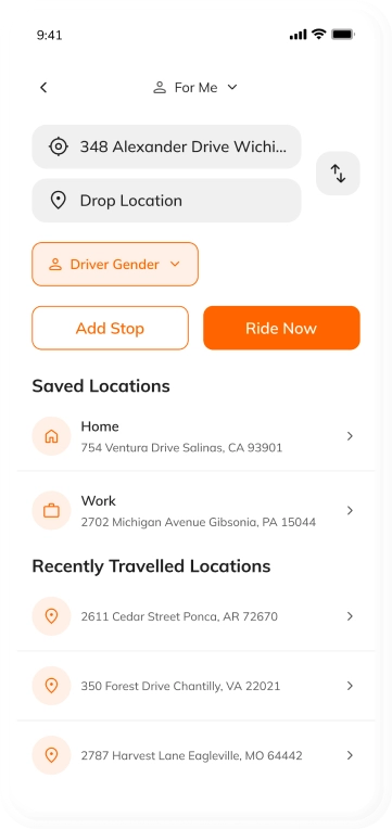 customer app - hpme screen