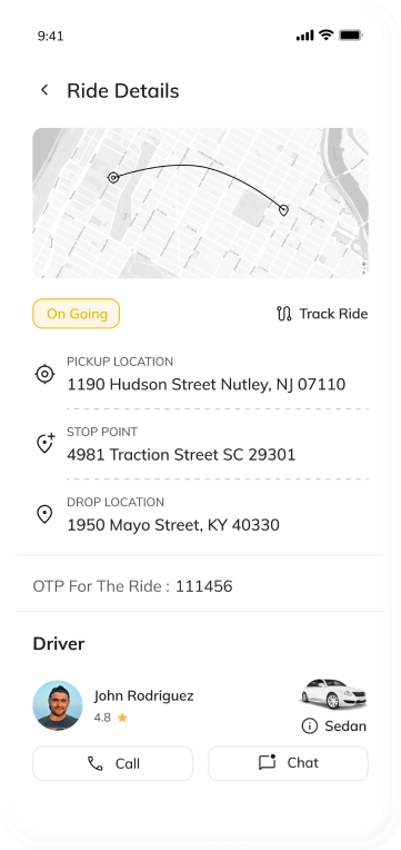 customer app - ride details 