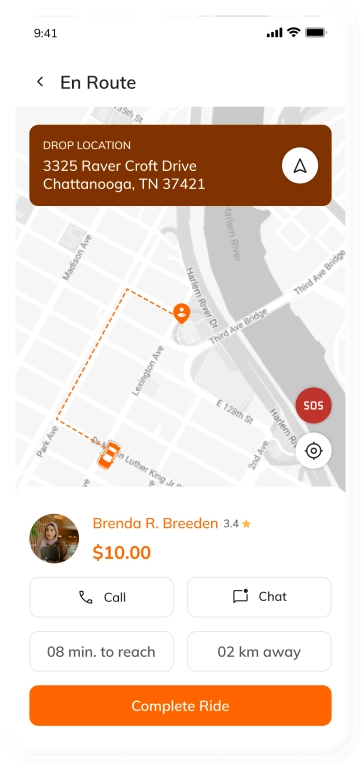 Driver ride finished