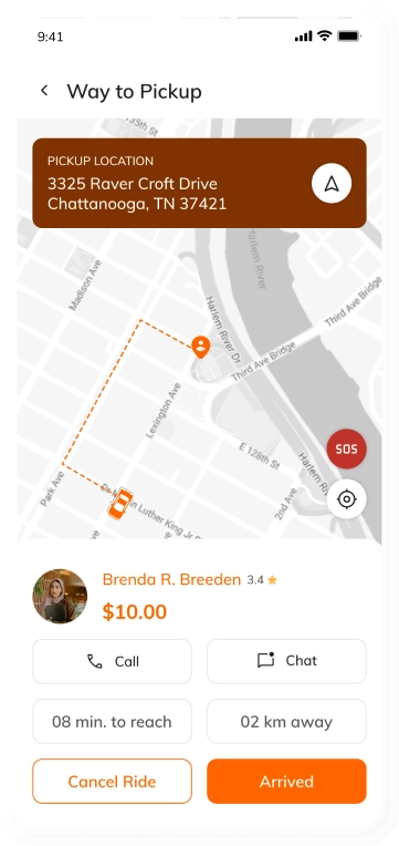 Driver App - pickup route