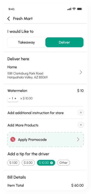 Checkout with promo code