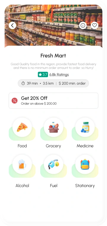 customer app - fresh mart