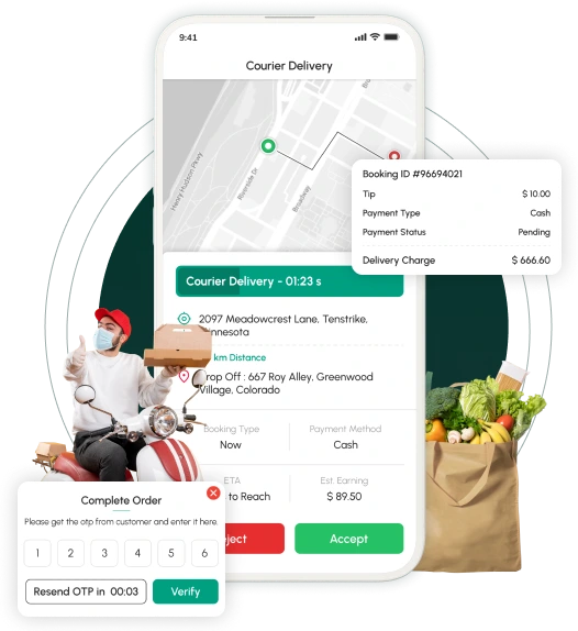 Glovo Clone - driver app features