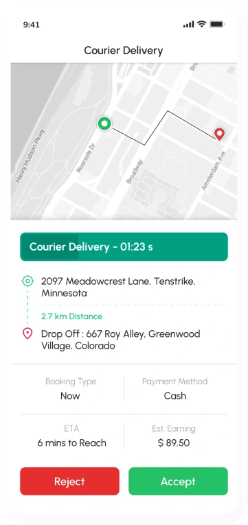 Driver app - courier delivery