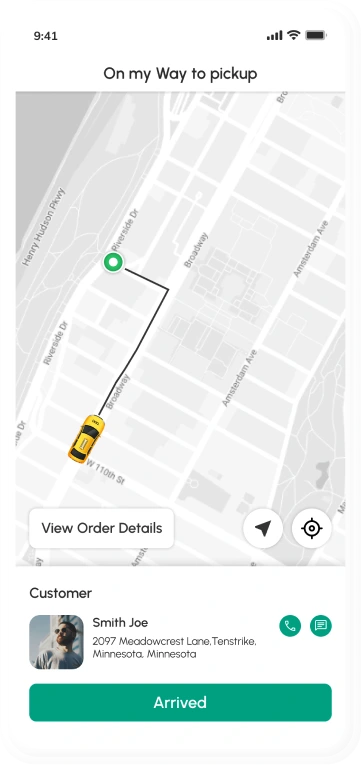 driver app - way to pickup