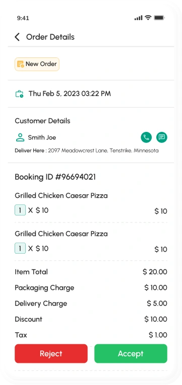 store app - New order details
