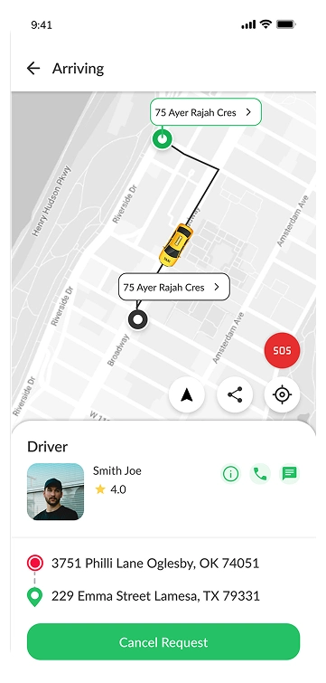 Choose ride option