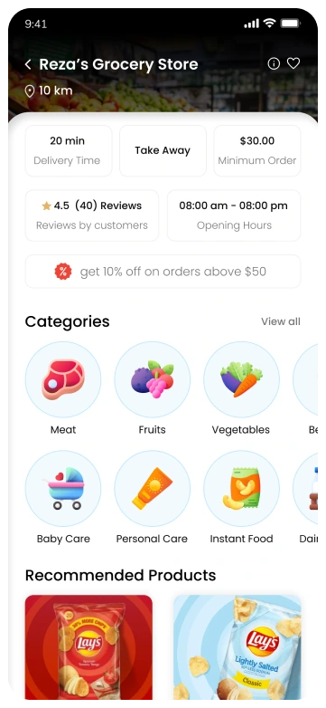 gopuff clone customer app - product categories