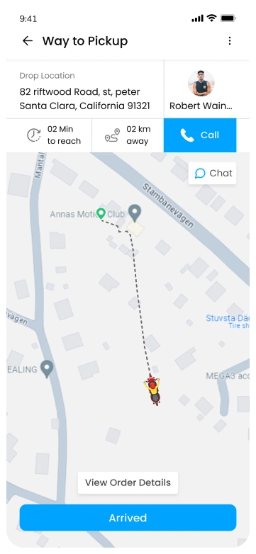 gopuff clone driver app - order details screen