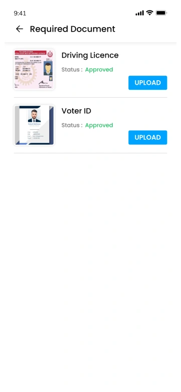 gopuff clone driver app - profile settings screen