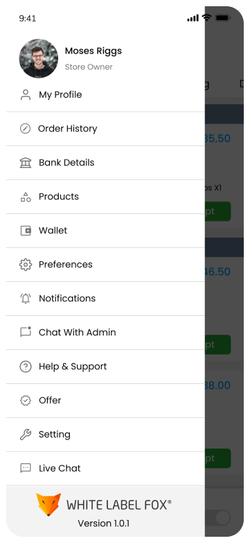 gopuff clone store app – profile settings