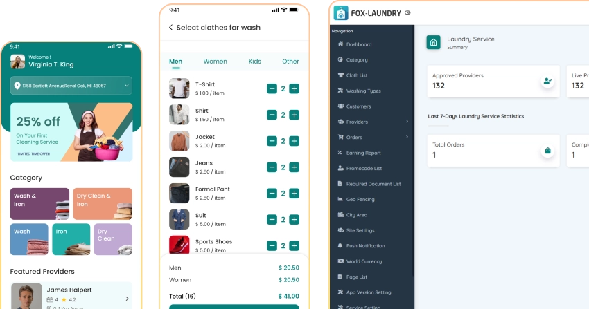 uber clone for laundry
