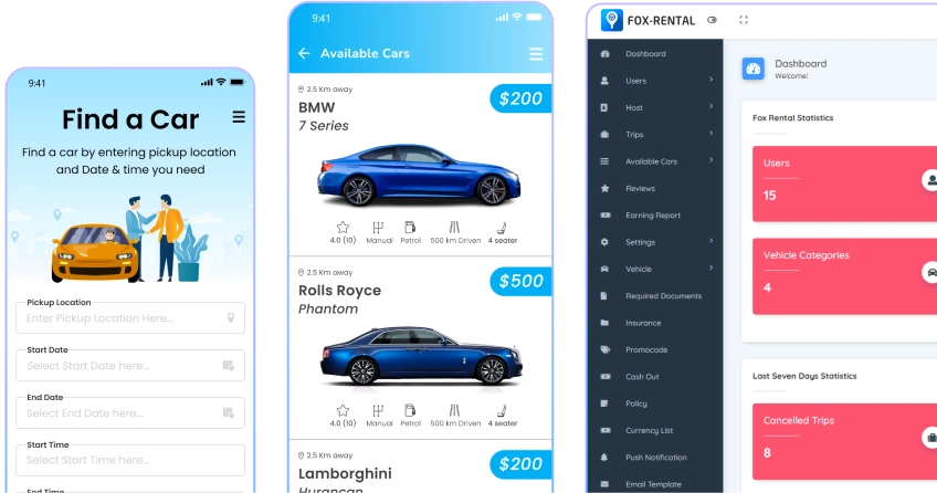 car rental booking script