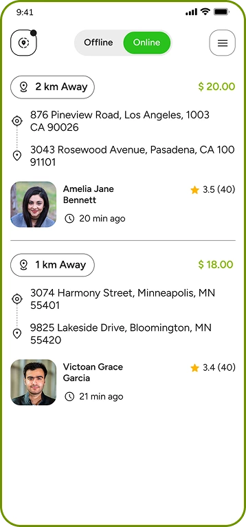 Fox Drive driver app – navigation and route map