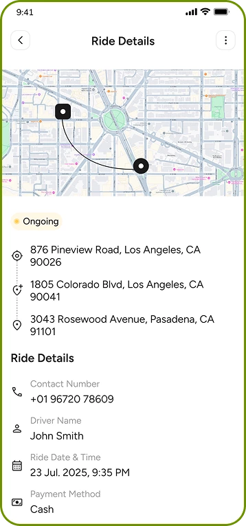 Fox Drive user app – ride history and profile