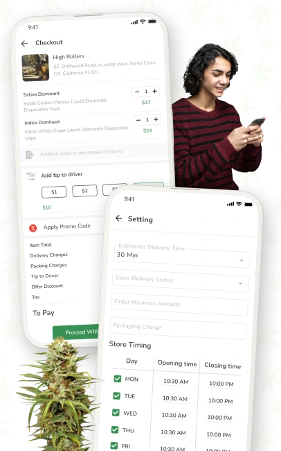 Marijuana Delivery App workflow