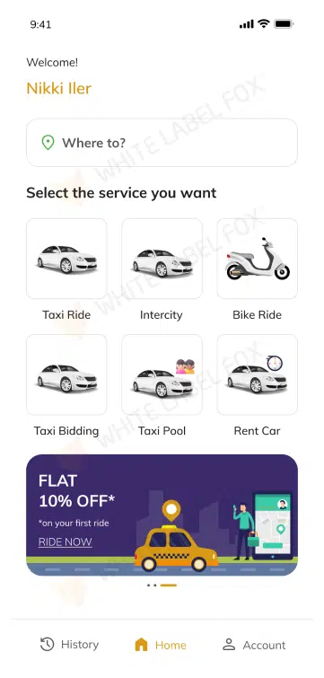 customer app Ride booking app