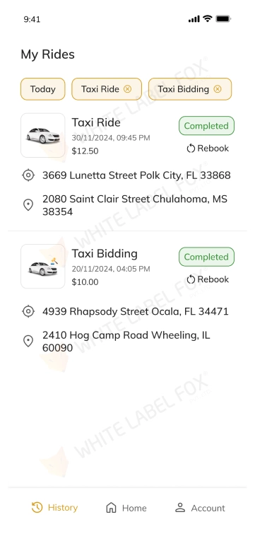 customer app Driver arriving