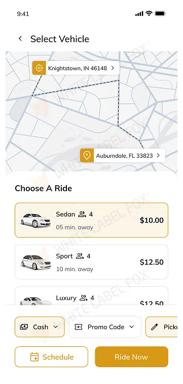 customer app - Ride history