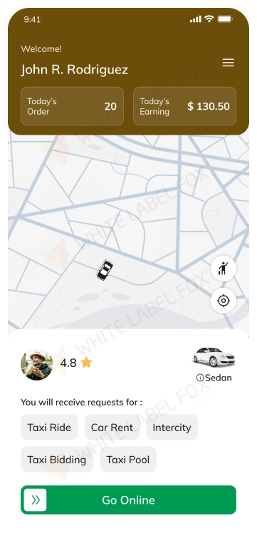 driver app - Ride request screen