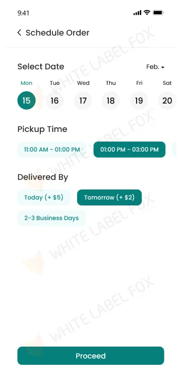 customer app - schedule order