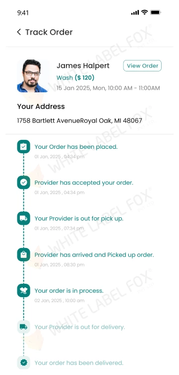 customer app - track order