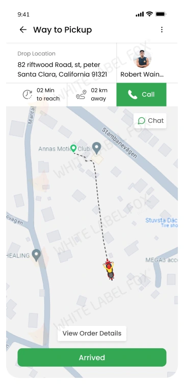 Driver route to pickup