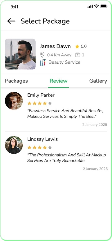 customer app - review rating