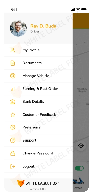 driver app - account setting