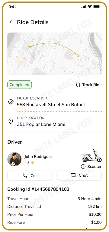 customer app - ride details
