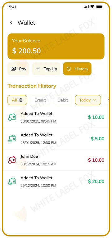 customer app - wallet