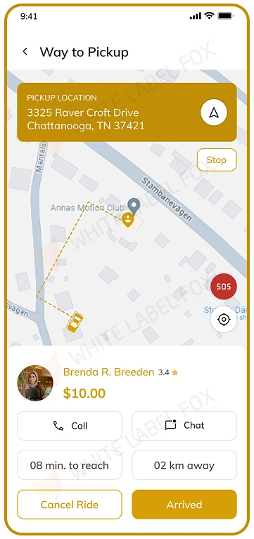 driver app - pickup location