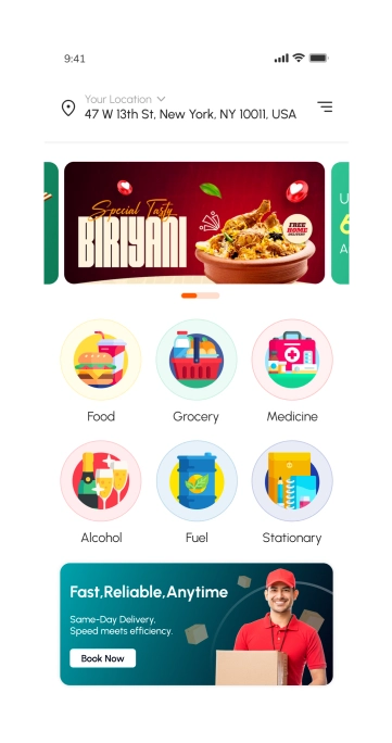 customer app - Browse Restaurant Items