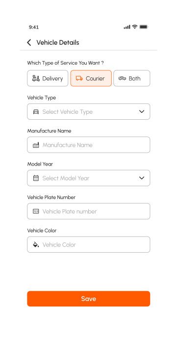 driver app - vehicle details
