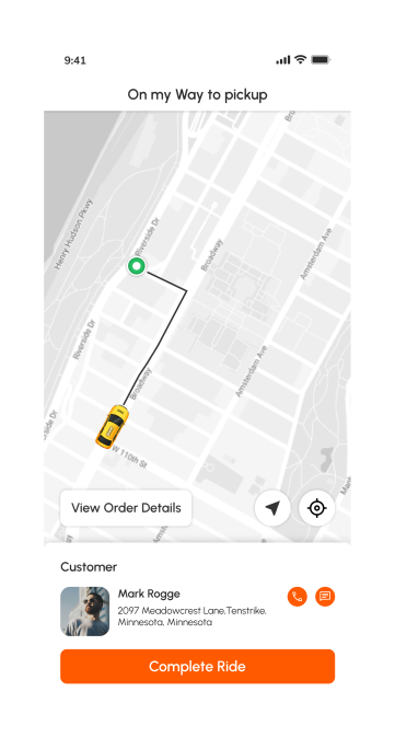 driver app - way to pickup