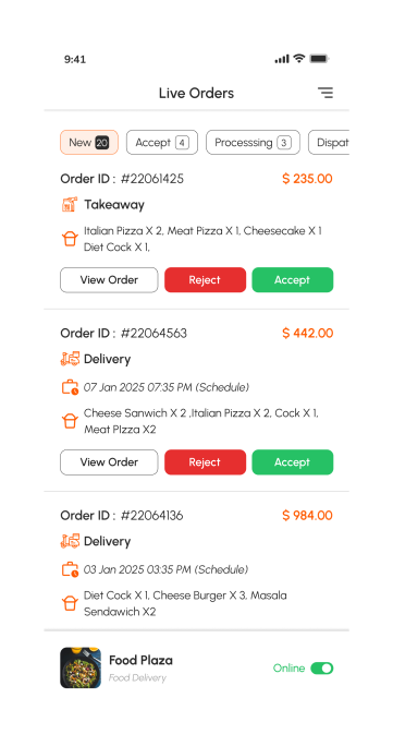 store app - live orders