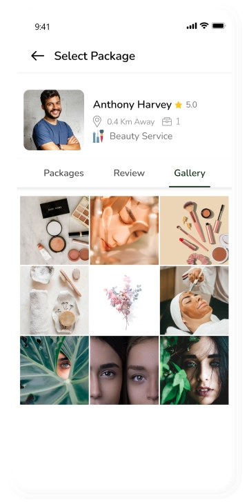 customer app - package service gallery