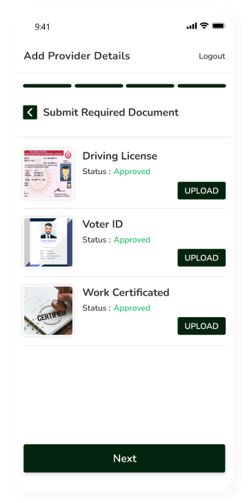 provider app - add provider details