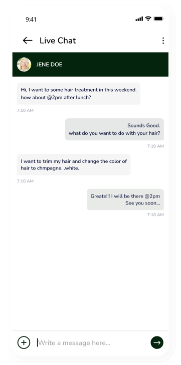 provider app - live chat