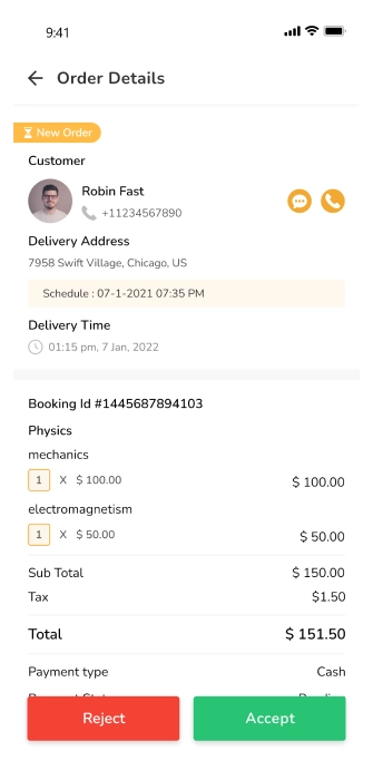 provider app - order details