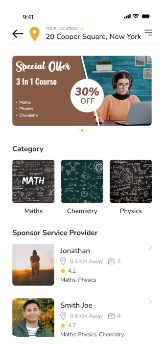 customer app - service provider